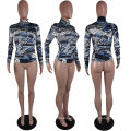 L99468 New Style Casual Turtleneck Printed T-Shirt Top